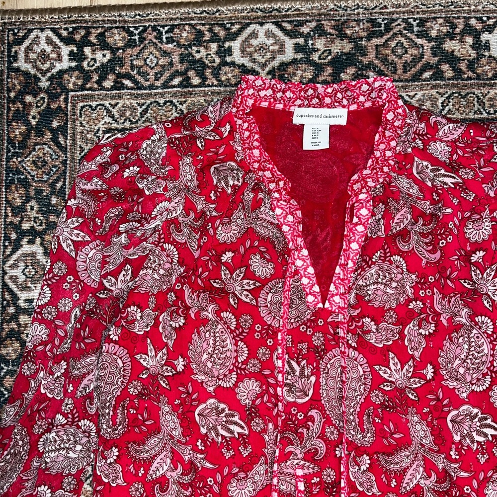 Paisley Puff Sleeve Blouse